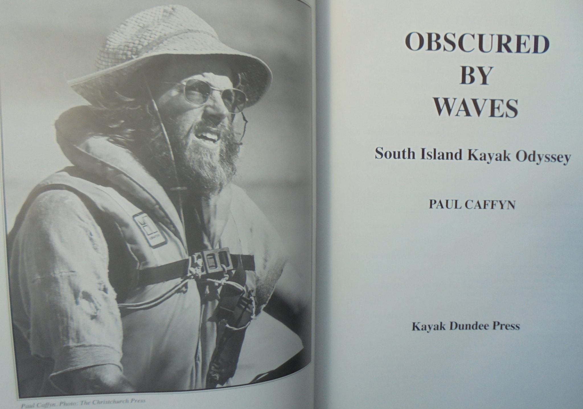 Obscured by Waves. (South Island Kayak Odyssey) by Paul Caffyn. SIGNED BY AUTHOR.