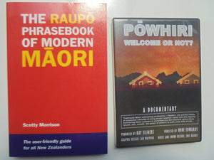 Raupo Phrasebook Of Modern Maori By Scotty Morrison. Plus DVD documentary