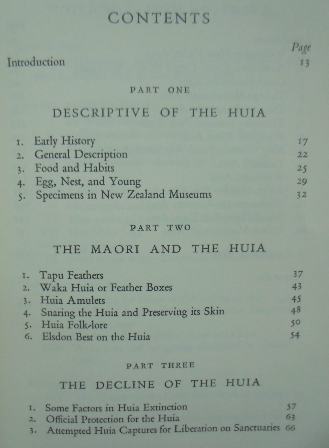 The Book of the Huia by W. J. Phillipps. 1963, FIRST EDITION. VERY SCARCE.