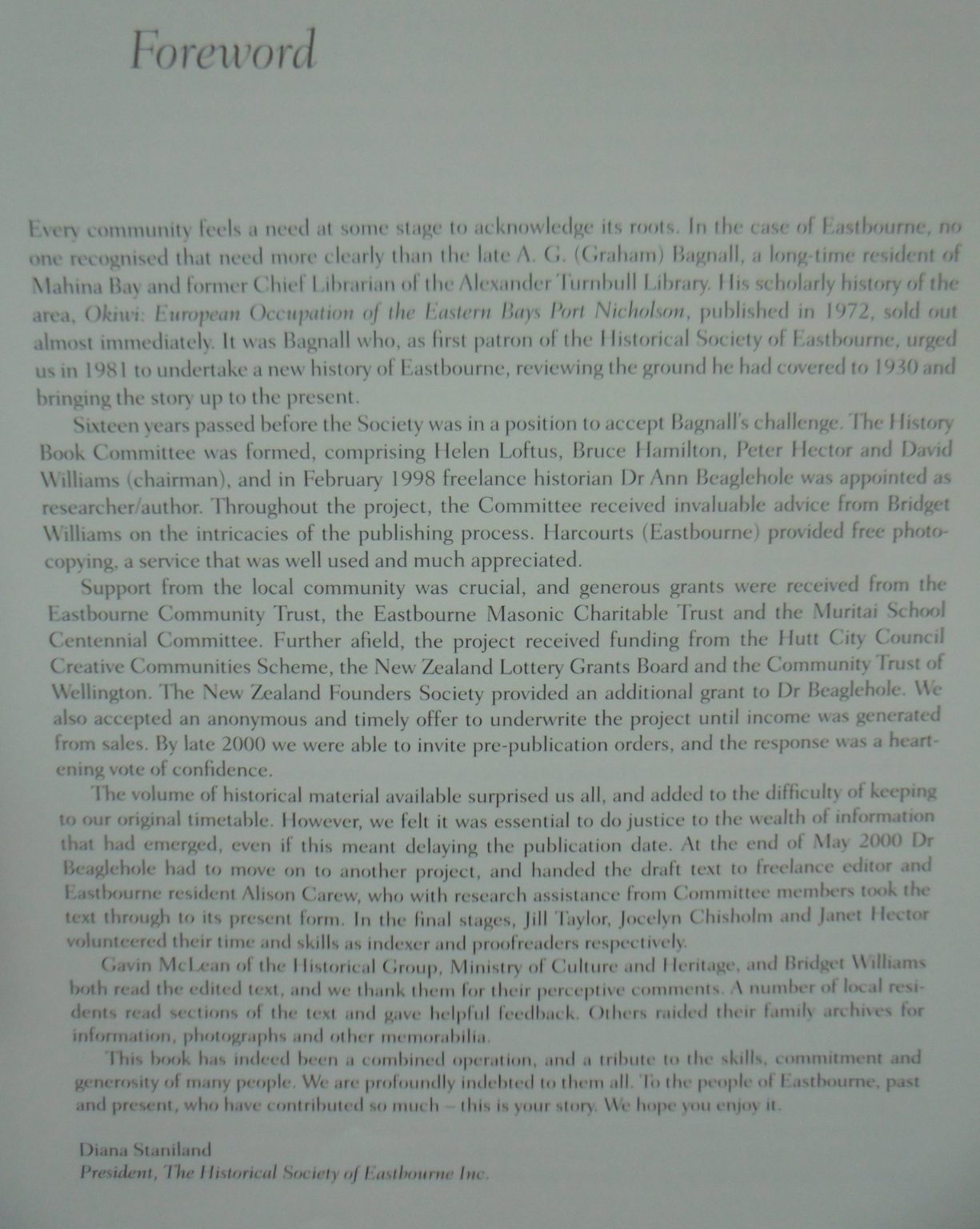 Eastbourne: A History of the Eastern Bays of Wellington Harbour by Ann Beaglehole, Alison Carew.