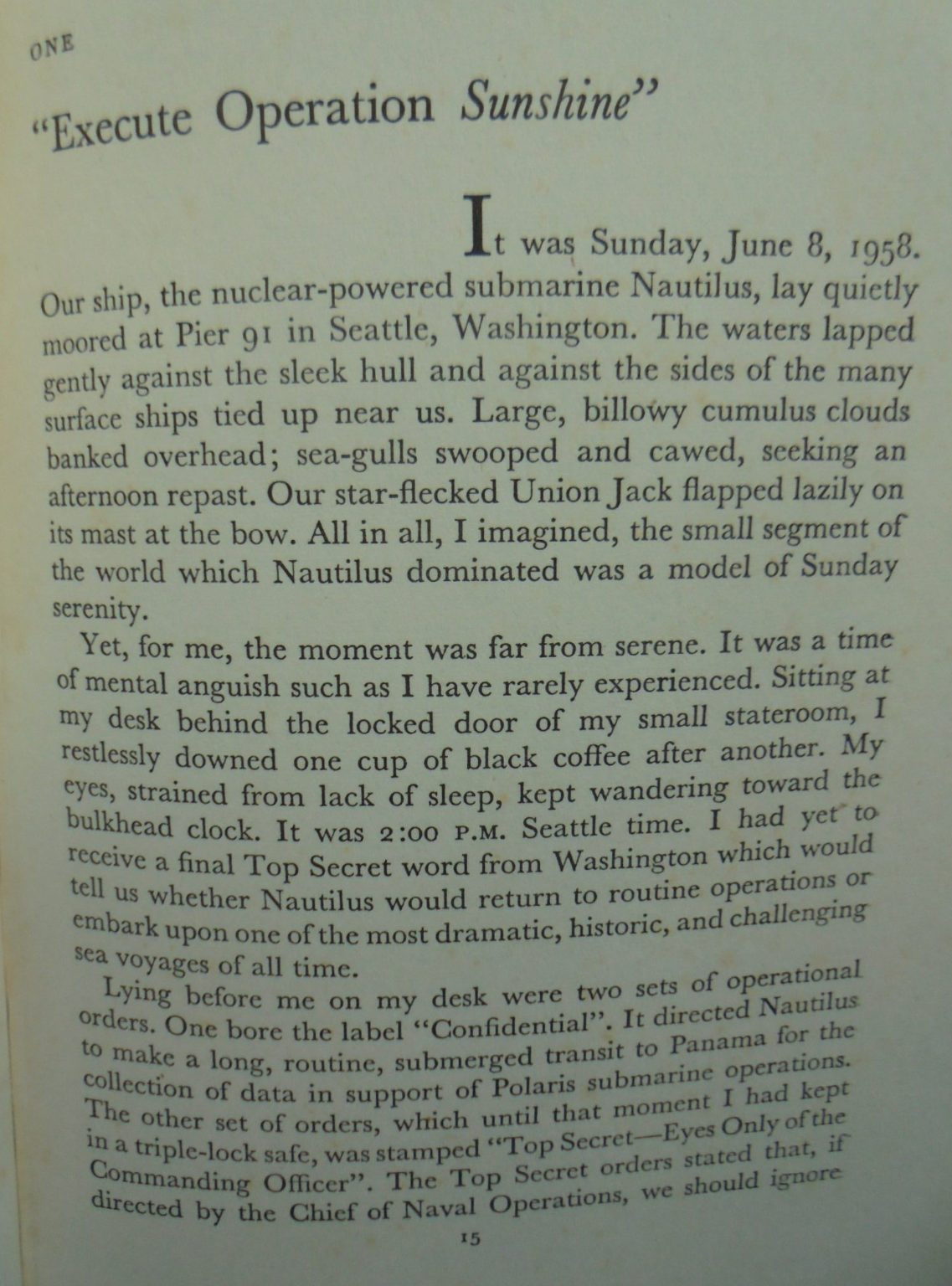 Nautilus 90 North. By Cmdr. William R. Anderson. first nuclear submarine. 1st edition