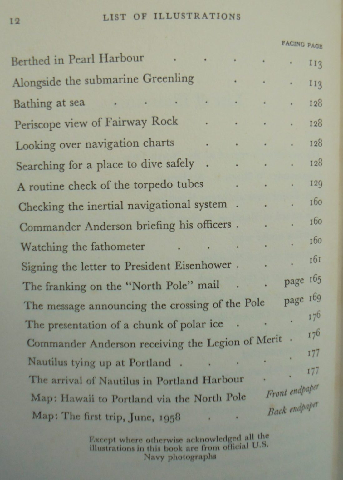 Nautilus 90 North. By Cmdr. William R. Anderson. first nuclear submarine. 1st edition