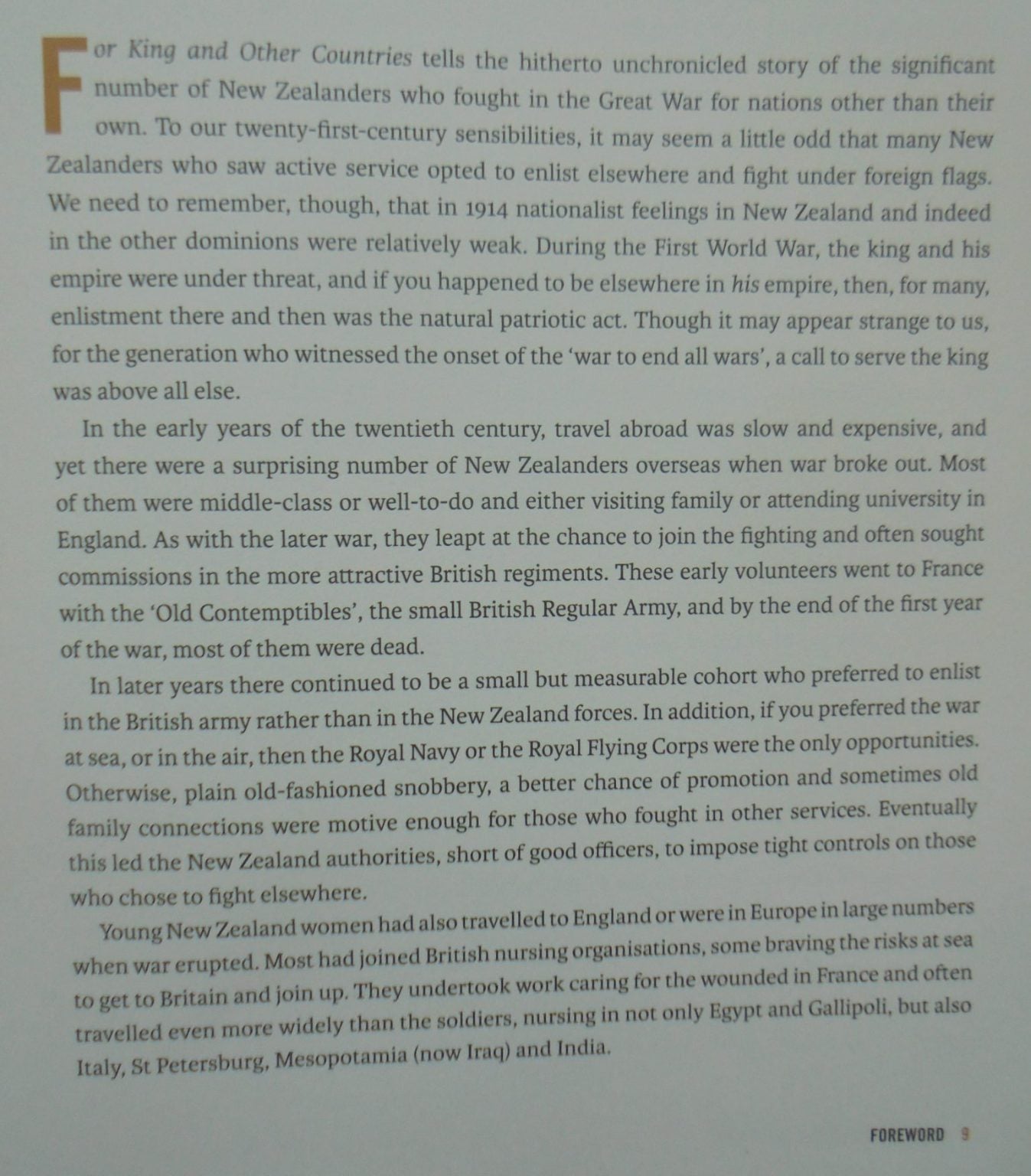 For King and Other Countries The New Zealanders Who Fought in Other Services in the First World War By Christine Clement, Glyn Harper, Rebecca Johns. SIGNED BY ALL 3 AUTHORS.