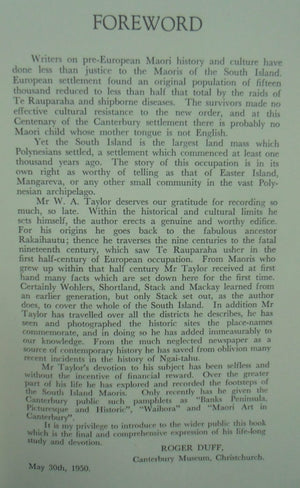 Lore and History of the South Island Maori by W. A. Taylor.