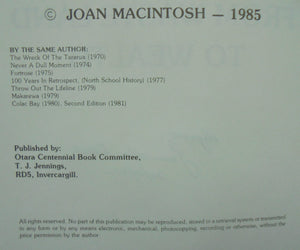 Otara, From Waste Land To Wealth by Joan Macintosh. SIGNED BY AUTHOR.