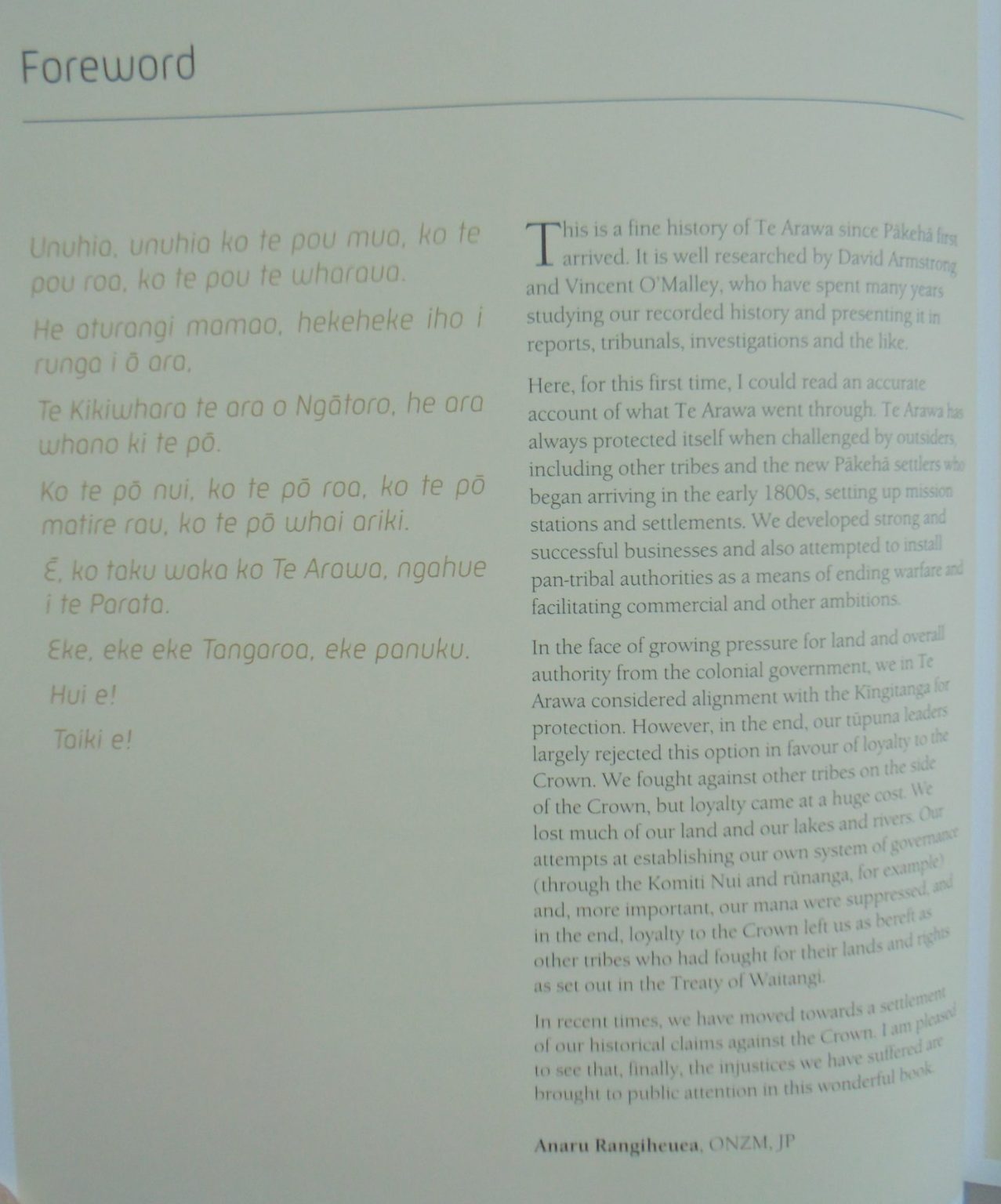 The Beating Heart A Political and Socio-economic History of Te Arawa By Vincent O'Malley, David Anderson Armstrong.