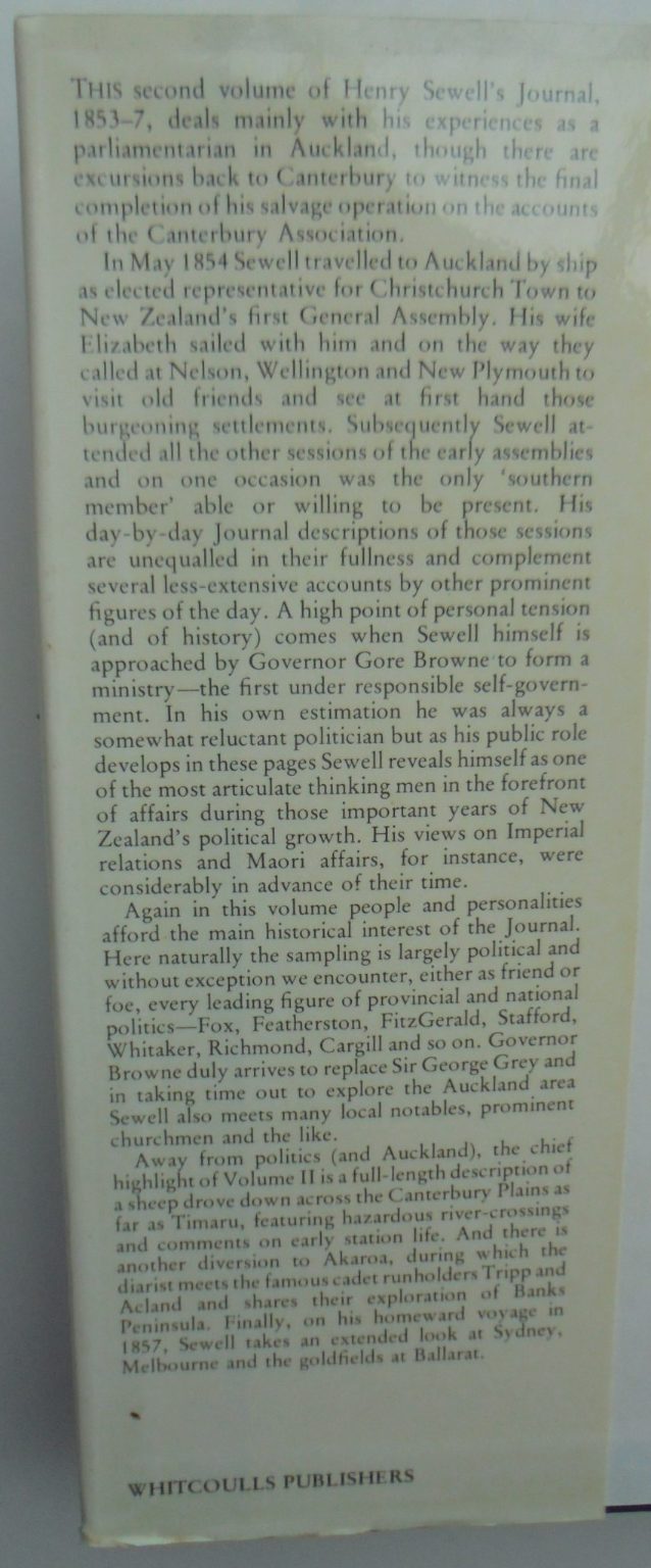 The Journal of Henry Sewell, 1853-7 - Volume 2. By D. McIntyre