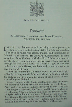 20 Battalion and Armoured Regiment. Official History of New Zealand in the Second World War 1939- 45 by D.J.C. Pringle and W.A. Glue.