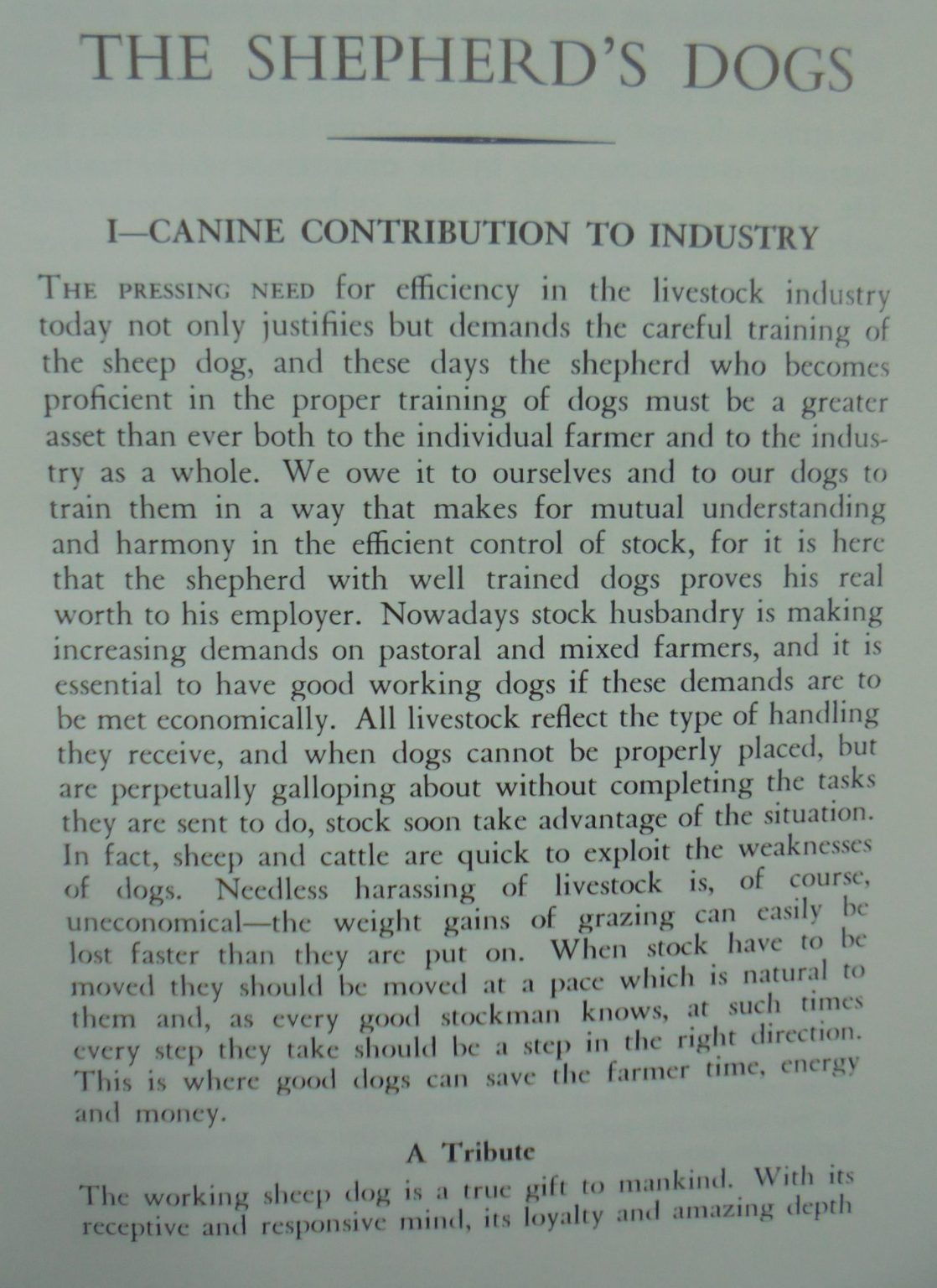 The Shepherd's Dogs Their Training for Mustering and Trial Work By C.W.G. Hartley.