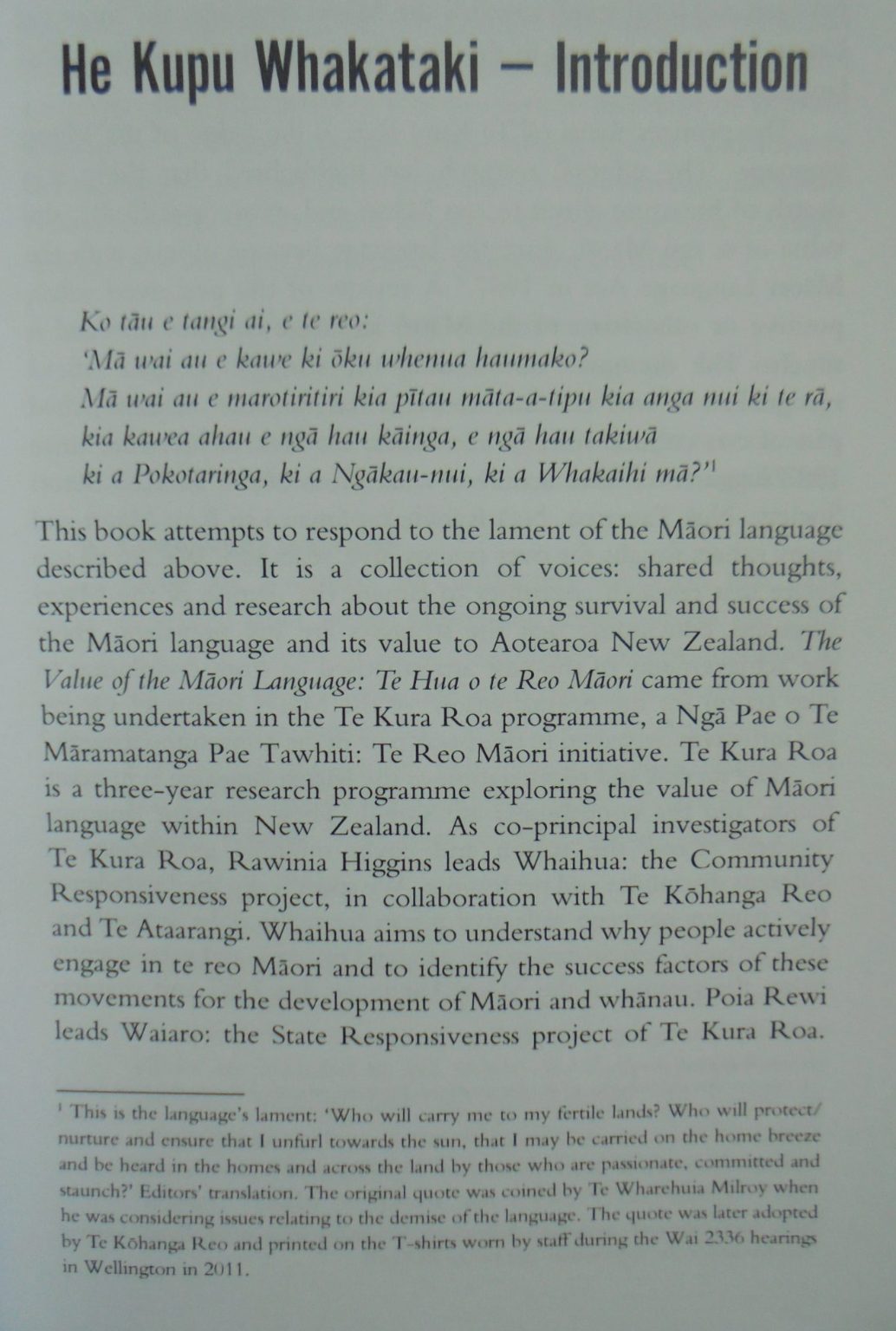 The Value of the Maori Language vol 2. By Rawinia Higgins, Poia Rewi.