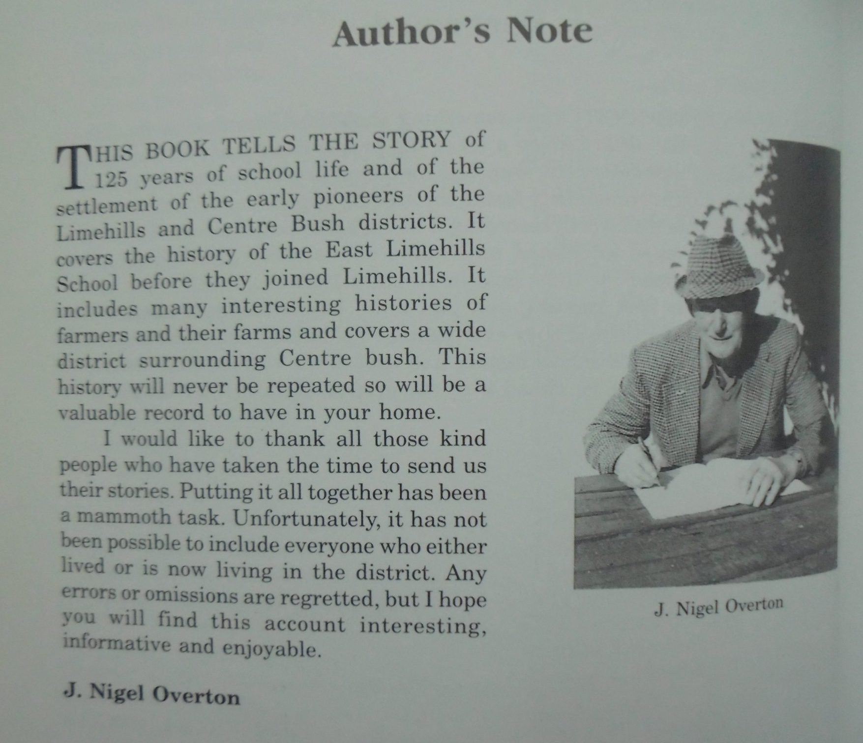 History of Limehills 125th celebration. A history of the Limehills school and District. by Nigel Overton.