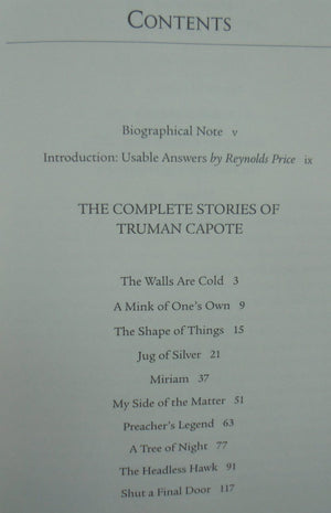 The Complete Stories By Truman Capote. Reynolds Price (Introduction by)