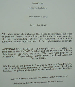 The Anzac Battalion, 1970-71 by Major A R Roberts (editor).
