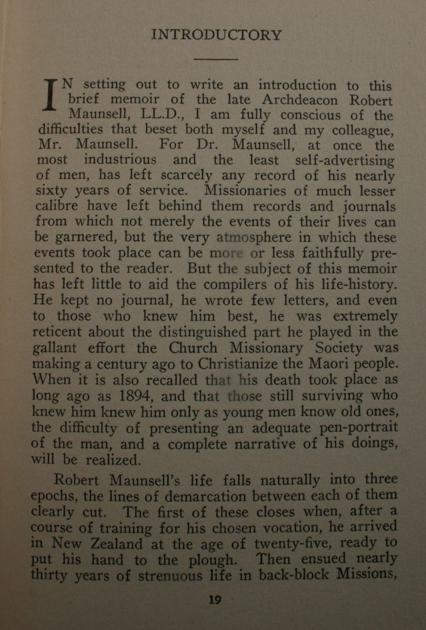 Robert Maunsell - A New Zealand Pioneer - His Life and Times by Henry E. R. L. Wily; Herbert Maunsell.