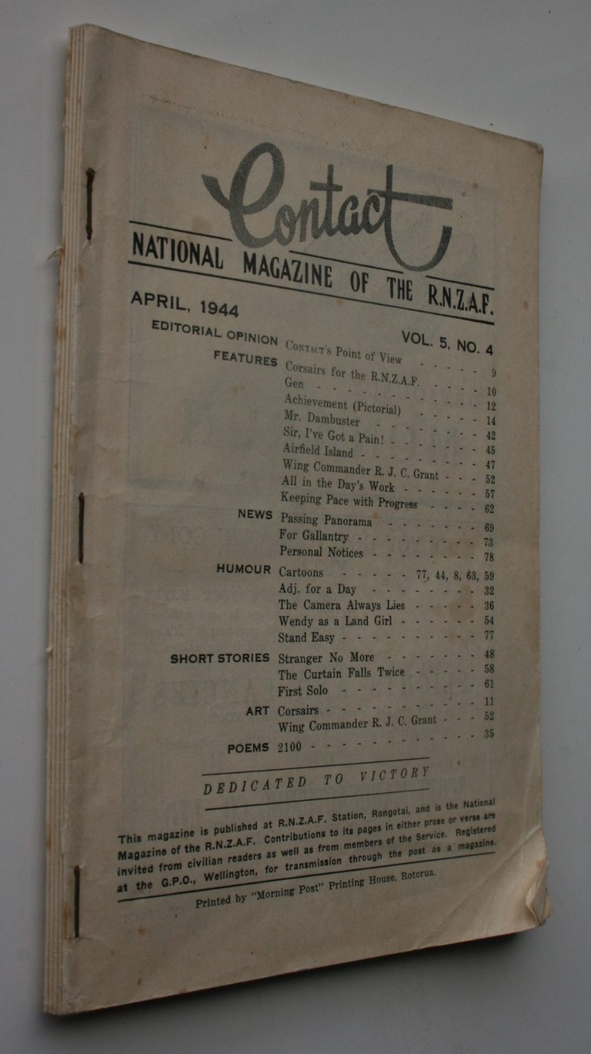 Contact. April 1944.Vol 5, No 4. National magazine of the R.N.Z.A.F.