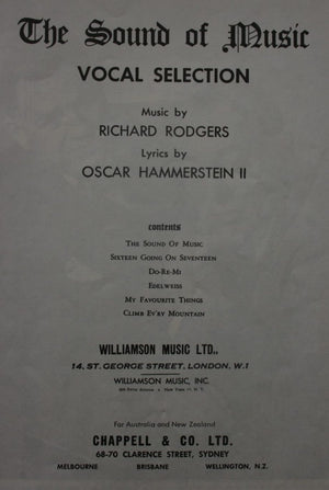 The Sound of Music Vocal Selection Music by Richard Rodgers Lyrics by Oscar Hammerstein II.