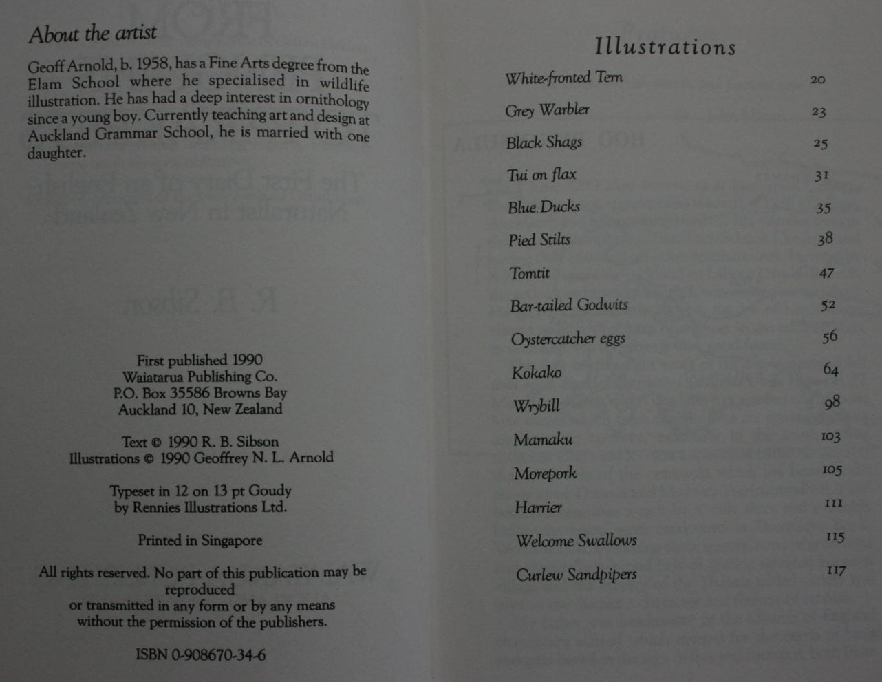 From penguins to parakeets: The first diary of an English naturalist in New Zealand by Sibson, R. B