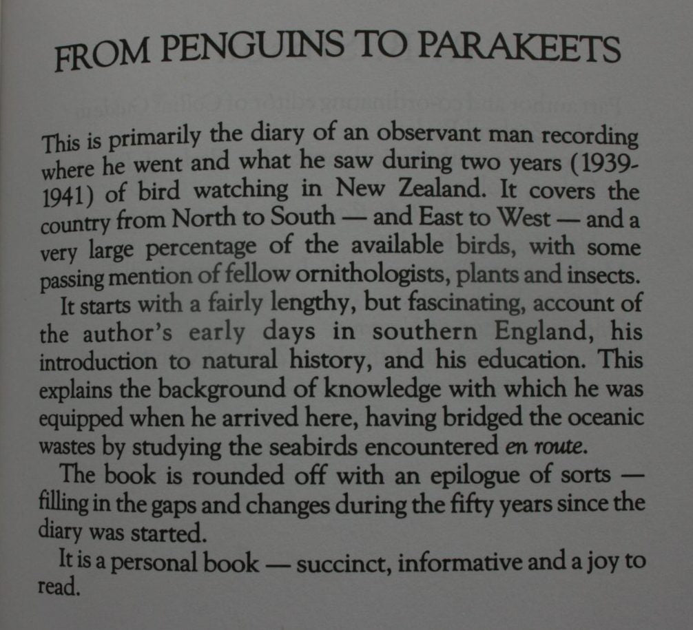 From penguins to parakeets: The first diary of an English naturalist in New Zealand by Sibson, R. B