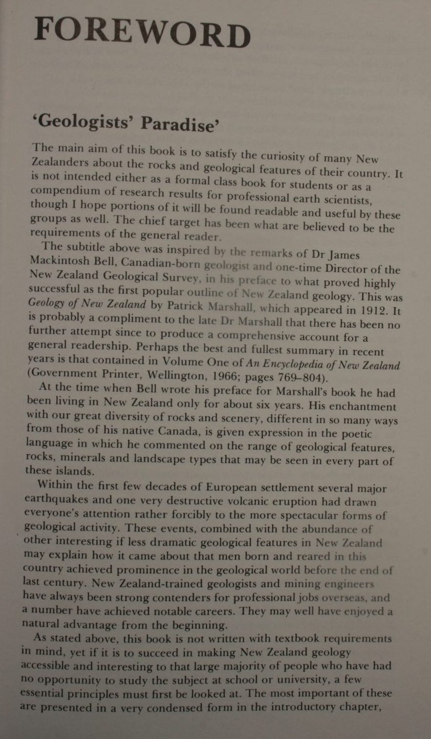 Legends in the Rocks Outline of New Zealand Geology By Maxwell Gage.