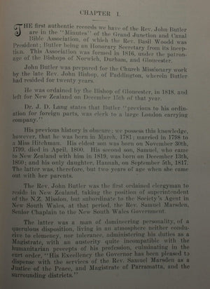 Earliest New Zealand. The Journals and Correspondence of Rev. John Butler Who Was the First Ordained Clergyman in New Zealand. 1819 to 1824 and 1840 by R J Barton.