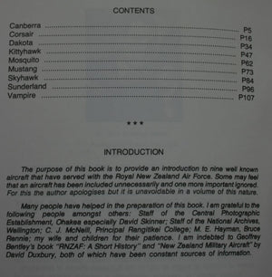 Military Wings: Nine RNZAF Aircraft: Canberra, Corsair, Dakota, Kittyhawk, Mosquito, Mustang, Skyhawk, Sunderland, Vampire. By BRENDON DEERE
