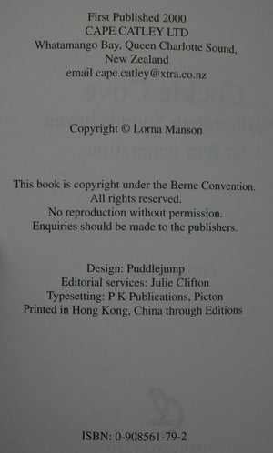 Cockle Cove: Marlborough Sounds Haven for four generations. SIGNED BY AUTHOR Lorna Manson.