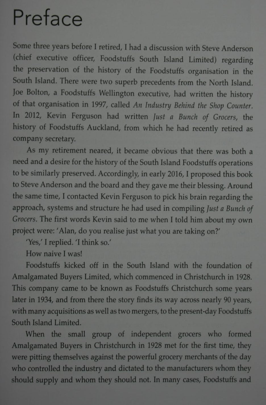 Feeding the South: A History of Foodstuffs in the South Island, 1928-2018 by Alan Malcolmson, John McCrystal.