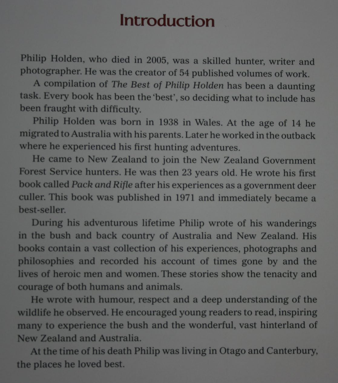 Hunting & High Country. By Philip Holden.