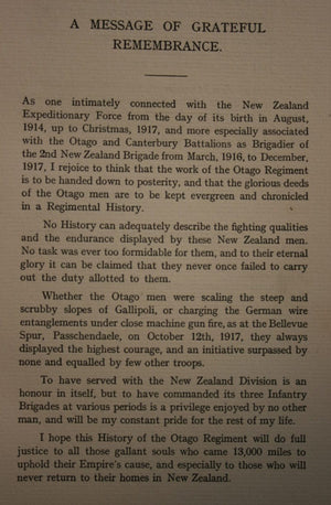 Official History of the Otago Regiment, N.Z.E.F. In the Great War 1914-1918 by Byrne, A. E. (Lieut).