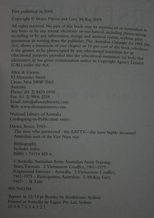 The Men Who Persevered The AATTV - the most highly decorated Australian unit of the Vietnam war By Bruce Davies, Gary McKay.