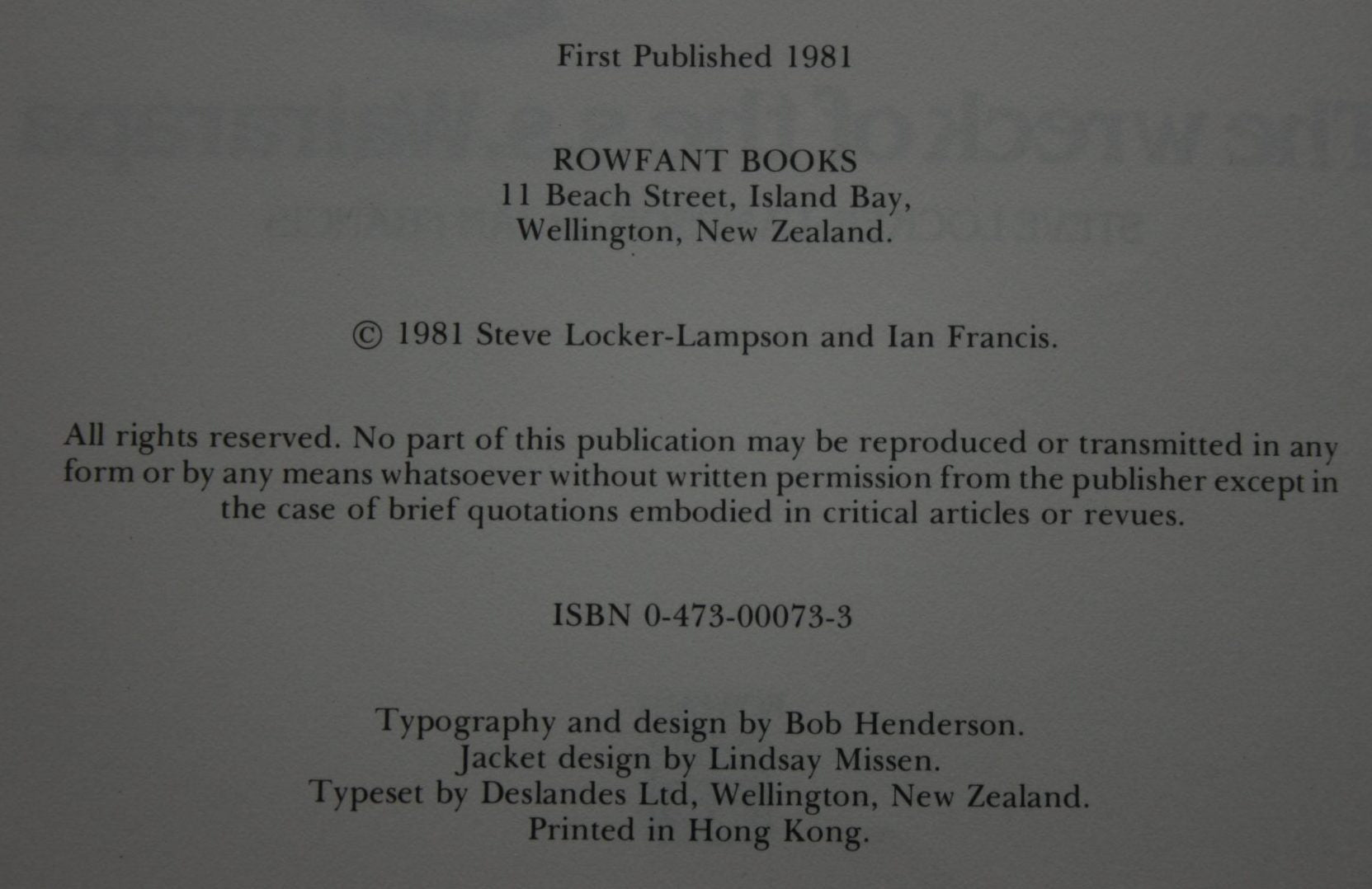 Eight Minutes Past Midnight: the Wreck of the S. S. Wairarapa by Steve Locker-Lampson And Ian Francis.