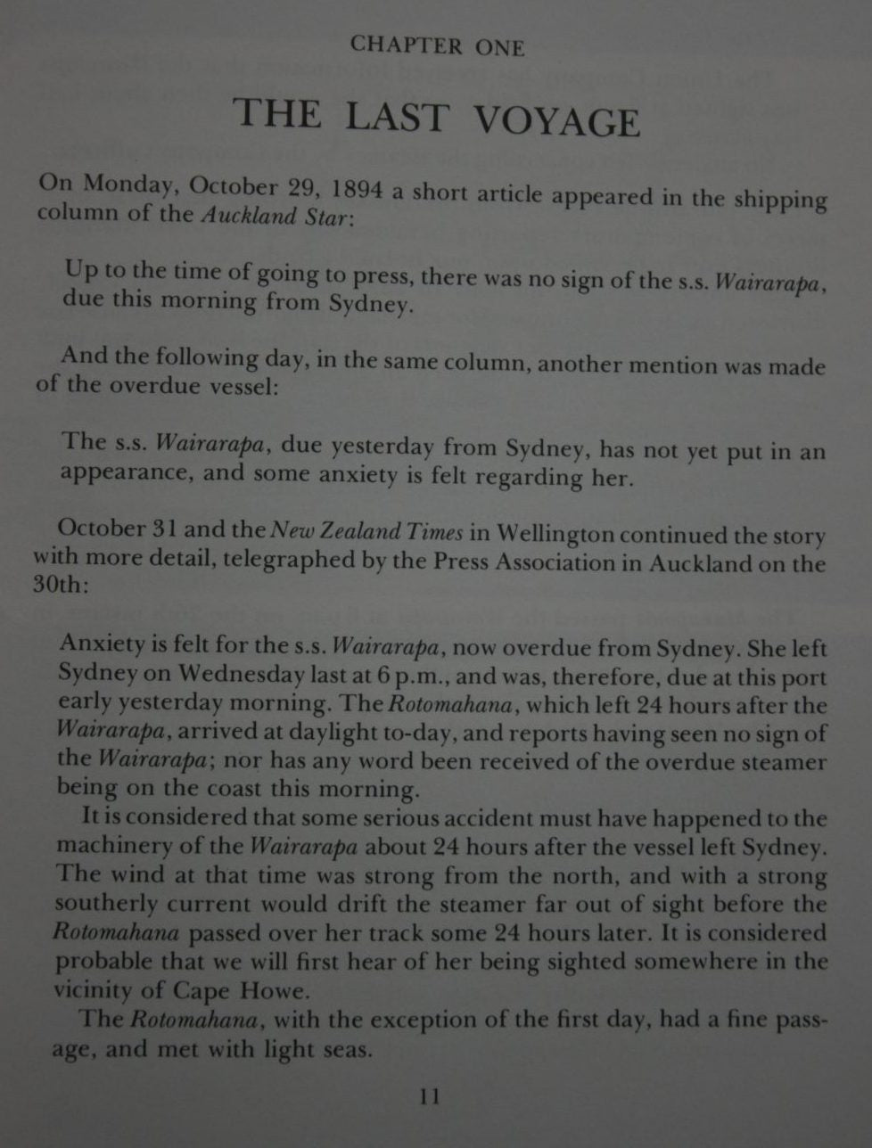 Eight Minutes Past Midnight: the Wreck of the S. S. Wairarapa by Steve Locker-Lampson And Ian Francis.