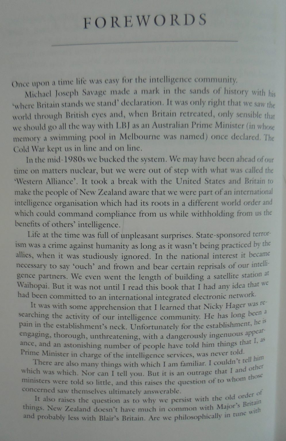 Secret Power New Zealand's Role in the International Spy Network By Nicky Hager.