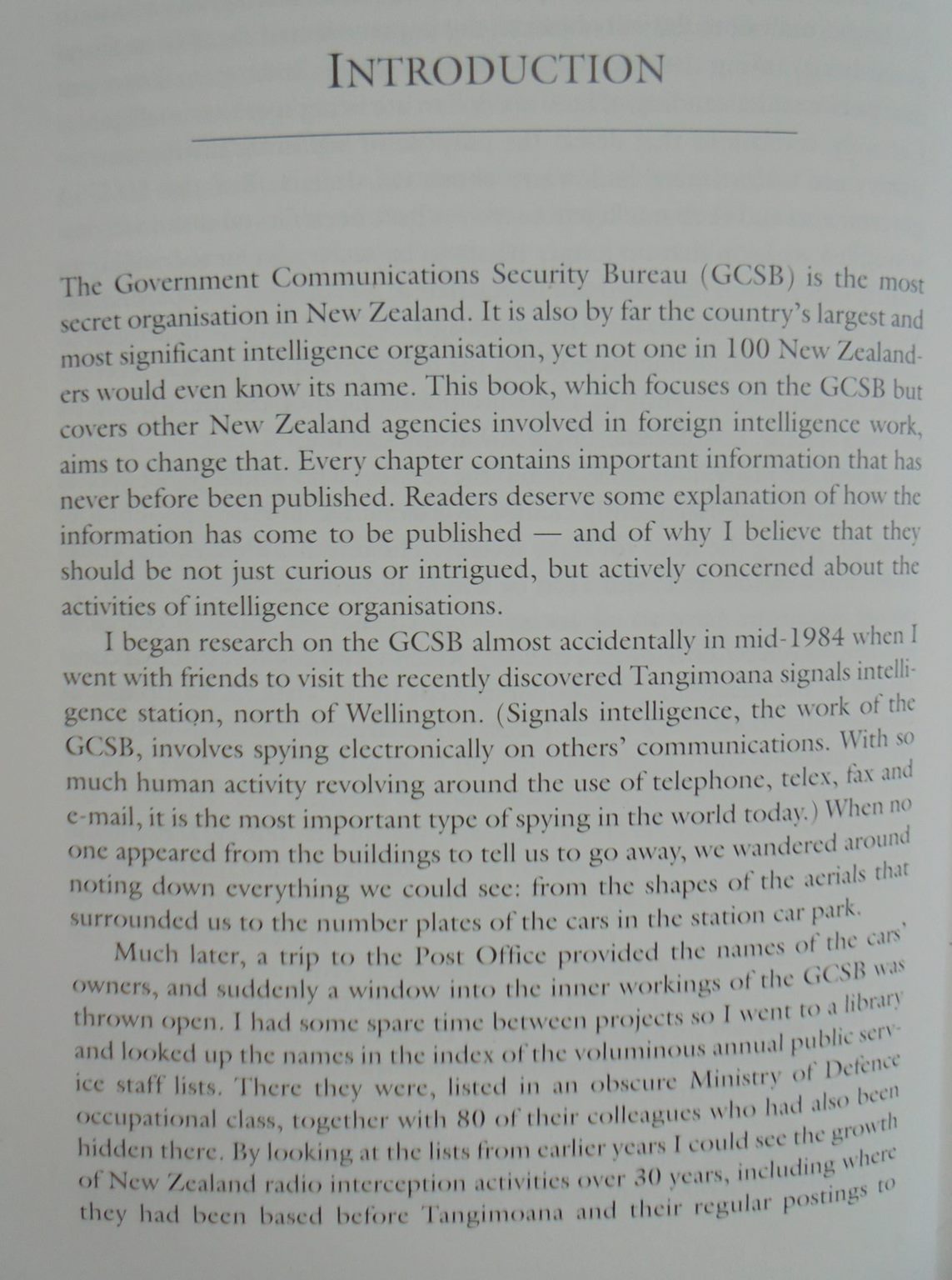 Secret Power New Zealand's Role in the International Spy Network By Nicky Hager.