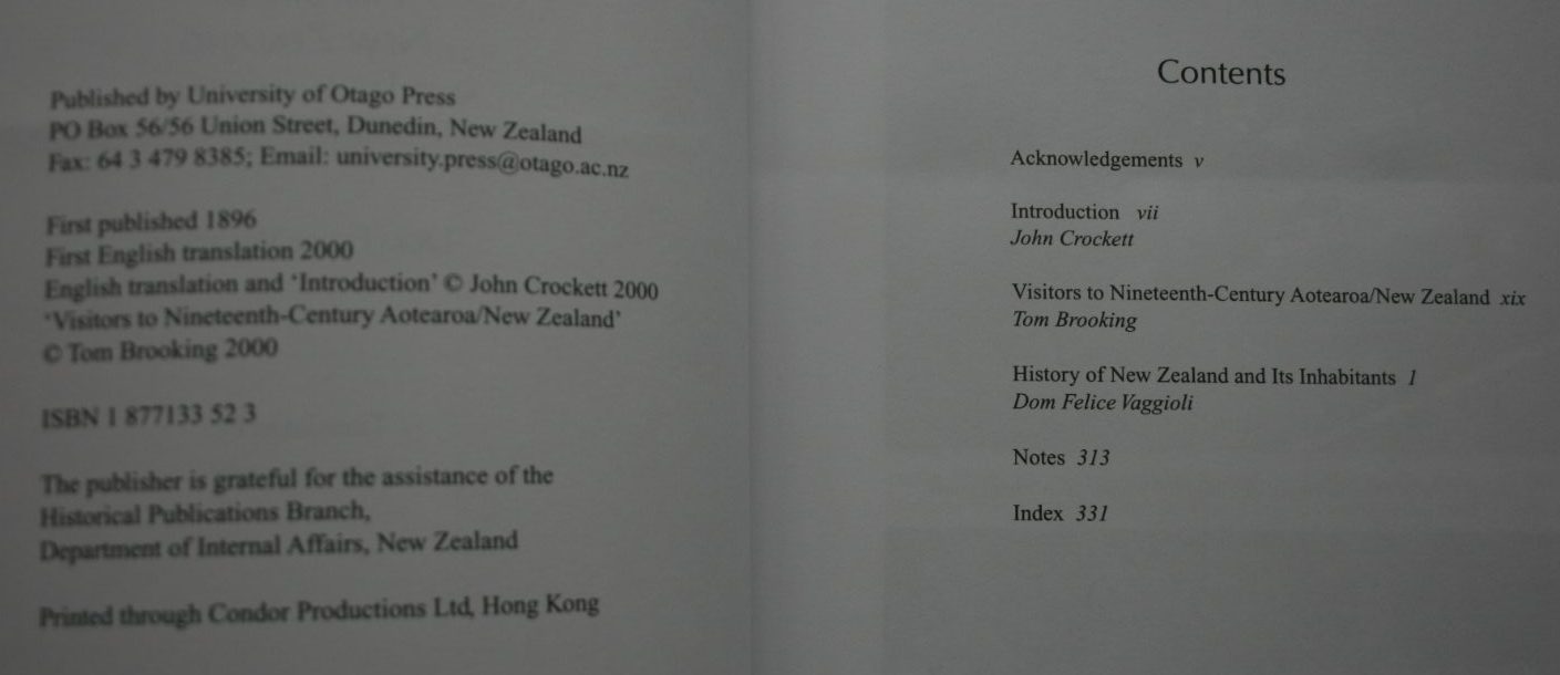 History of New Zealand and­ its Inhabitants. First English Translation 2000.