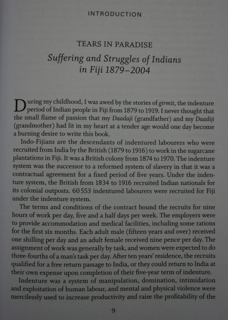 Tears in Paradise: Suffering and Struggles of Indians in Fiji 1879-2004. 3rd revised edition. By Rajendra Prasad