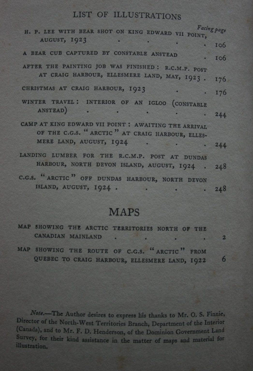 Policing the Top of the World. 1928 First Edition. by Herbert Patrick Lee