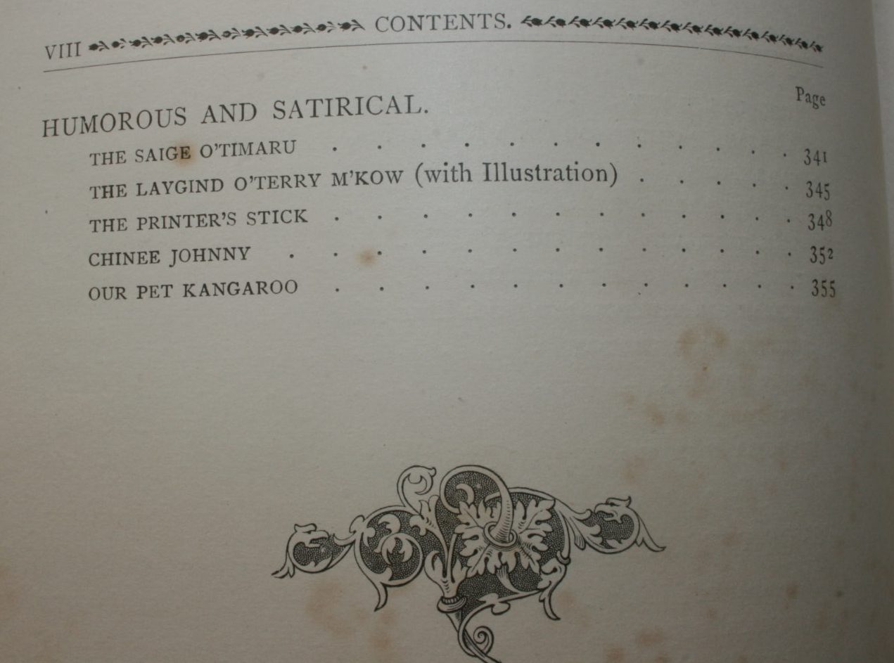 Musings in Maoriland by Thomas Bracken. With an Historical Sketch by Sir Robert Stout KCMG, and Preface by Sir George Grey KCB.