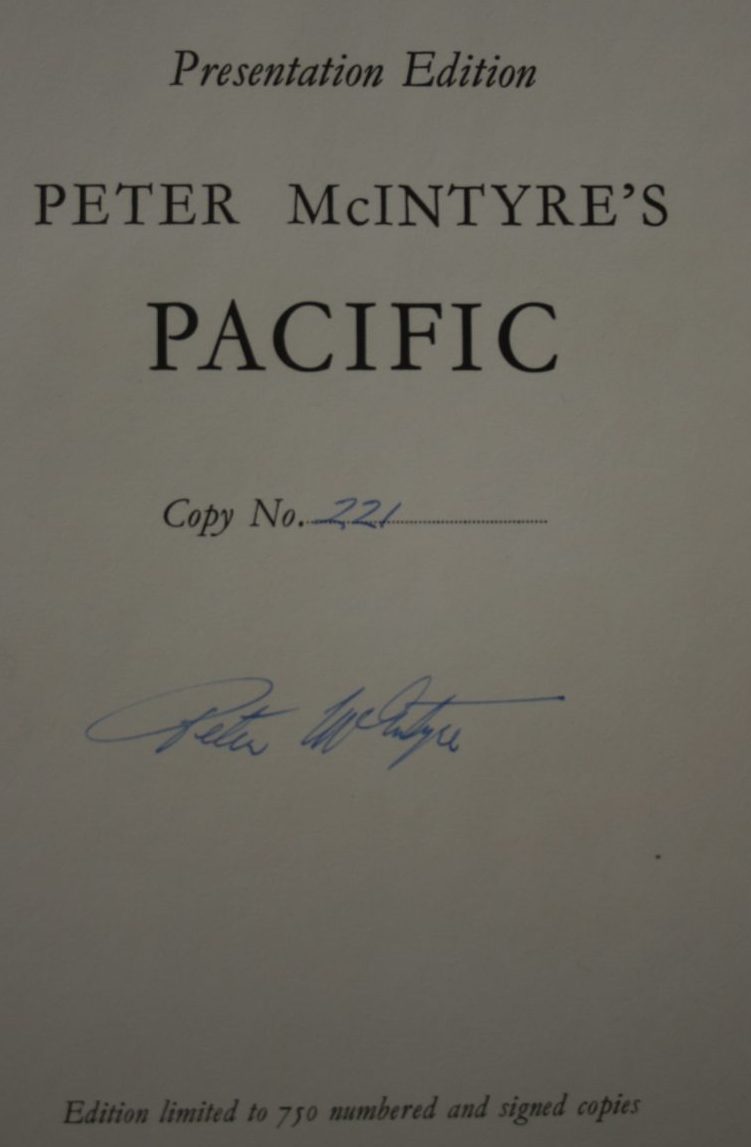 Peter McIntyre's Pacific. 1966. SCARCE SIGNED LIMITED NUMBERED 'PRESENTATION' EDITION. 221/750.