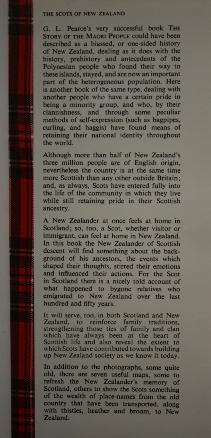 The Scots of New Zealand BY G L Pearce. SIGNED BY AUTHOR.