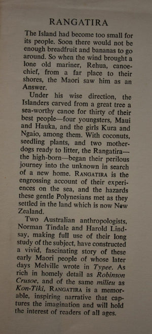 Rangatira [The High-Born] A Polynesian Saga by Norman B Tindale, H A Lindsay.