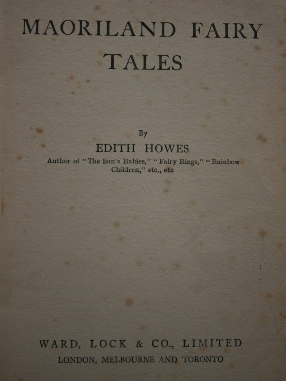 Maoriland Fairy Tales by Edith Howes.