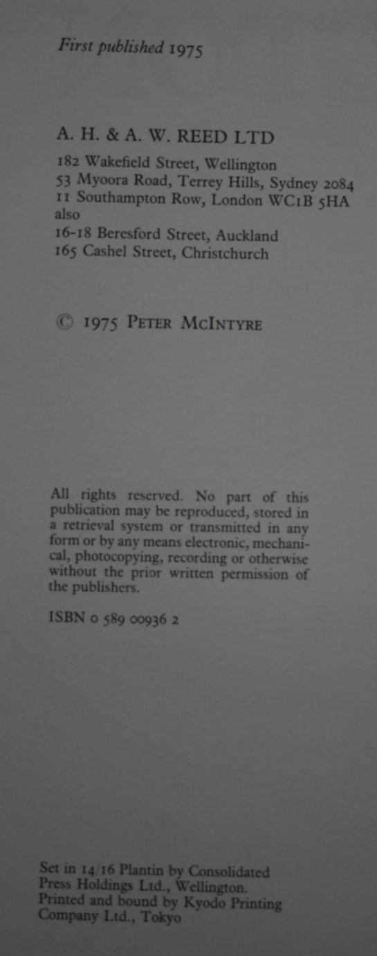 Peter McIntyre's Wellington BY Peter McIntyre. 1975, FIRST EDITION.