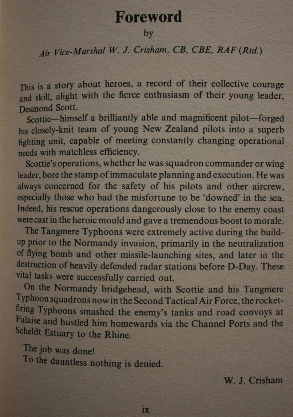 Typhoon Pilot (RNZAF Fighter pilot.) Hardback. By Grp Cpt Desmond Scott, DSO