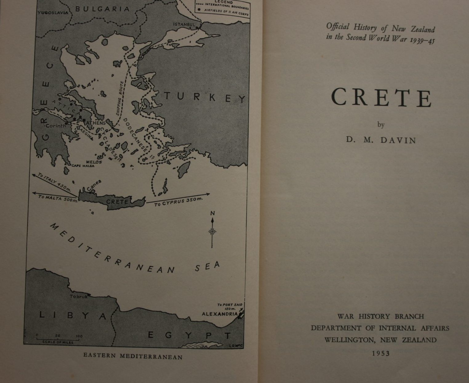 Crete: Official History of New Zealand in the Second World War 1939-45 by D M Davin.