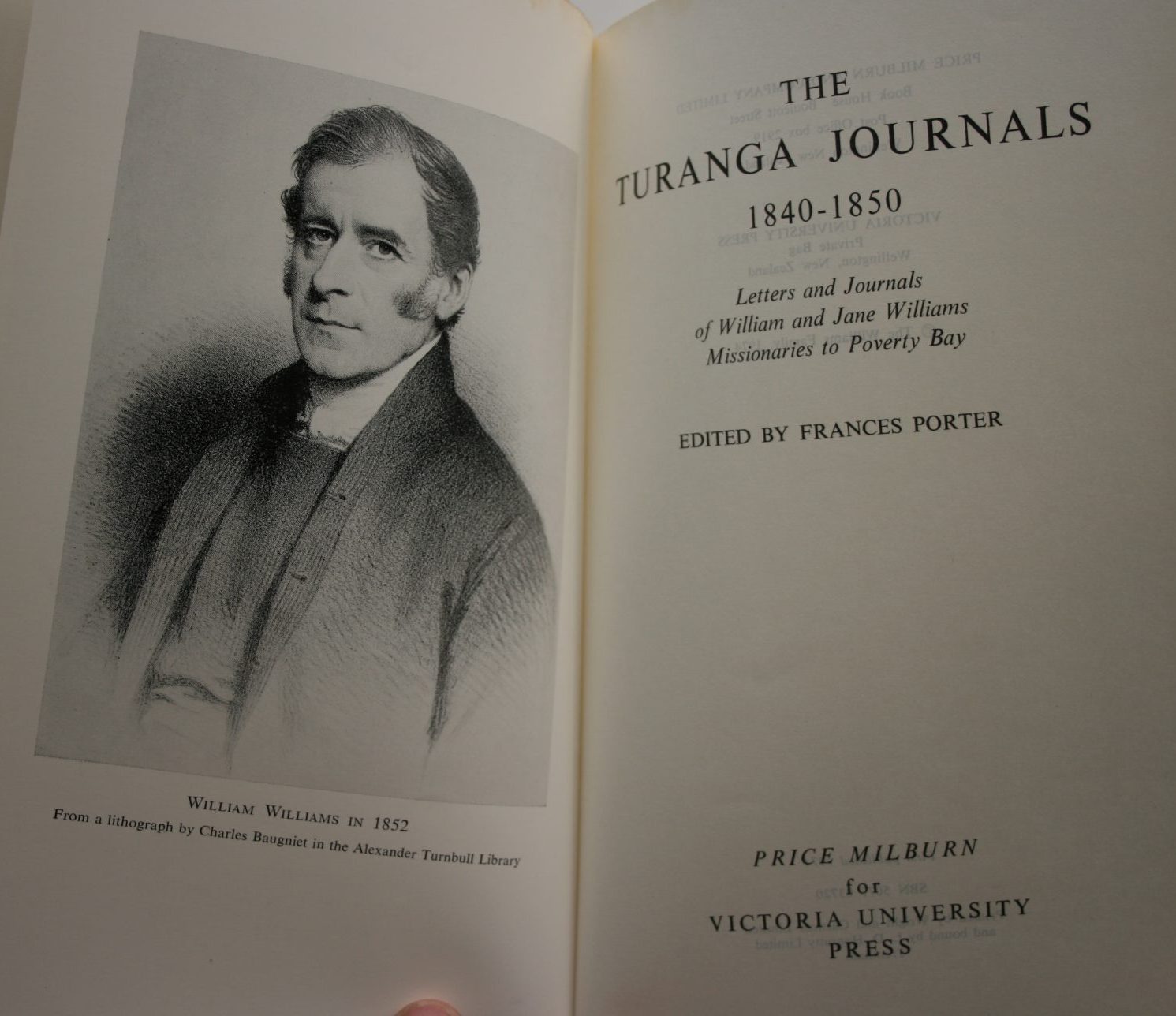 The Turanga Journals 1840-1850: Letters and Journals of William and Jane Williams Missionaries to Poverty Bay. Edited by Frances Porter.