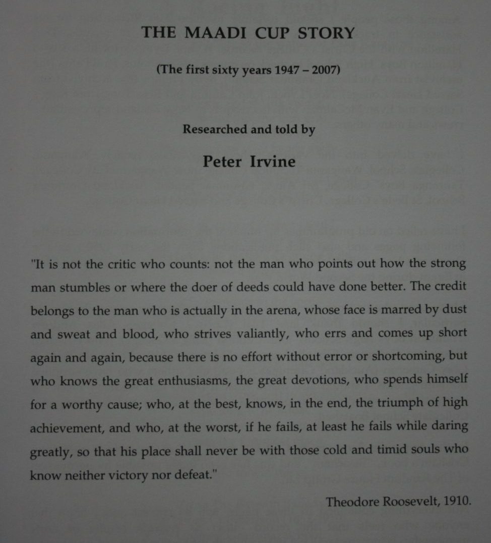 The Maadi Cup Story The first sixty years 1947 - 2007 by Peter Irvine. VERY SCARCE.