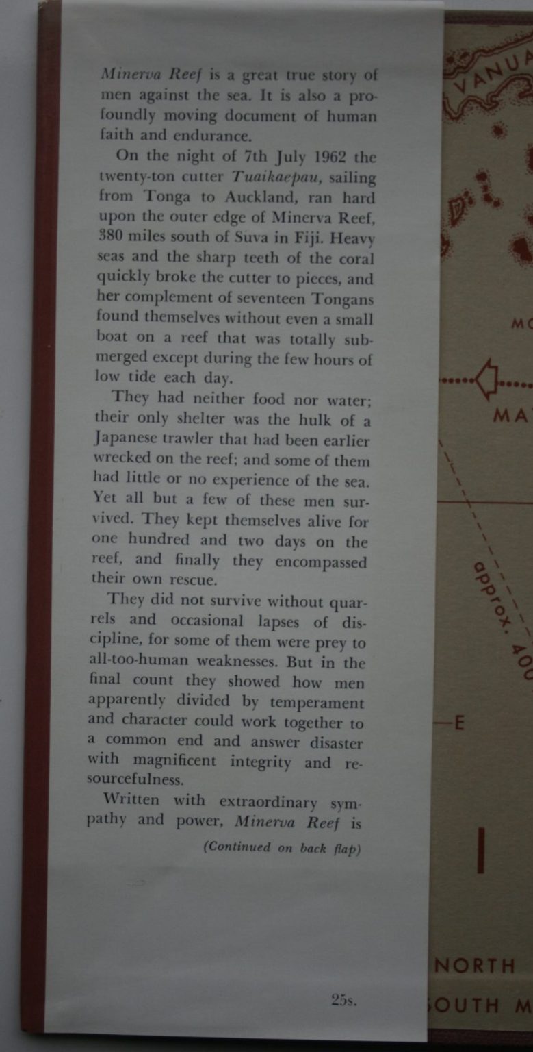 Minerva Reef Fourteen Desperate Weeks with the Castaway Tongans. By Olaf Ruhen. SIGNED BY THE AUTHOR AND THE CAPTAIN. David Fifita, + David's wife: Alapasita Fifita