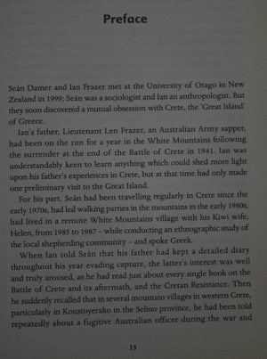 On the Run. Anzac Escape and Evasion in Enemy-occupied Crete By Sean Damer, Ian Frazer