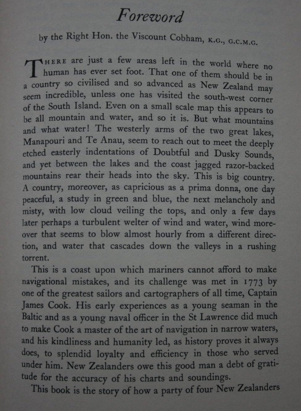 Dusky Bay In the Steps of Captain Cook by A.C and N.C Begg.